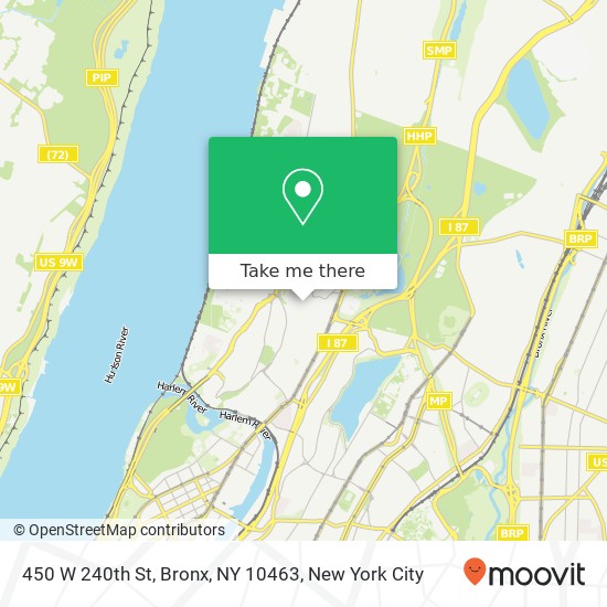 Mapa de 450 W 240th St, Bronx, NY 10463