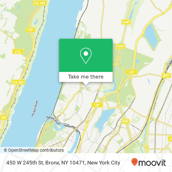 Mapa de 450 W 245th St, Bronx, NY 10471