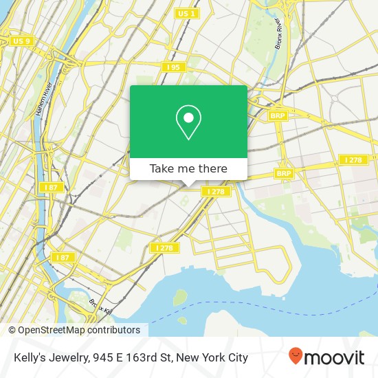 Mapa de Kelly's Jewelry, 945 E 163rd St