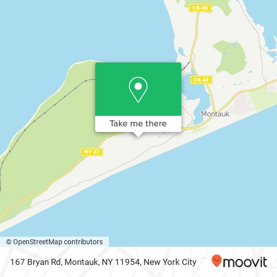 Mapa de 167 Bryan Rd, Montauk, NY 11954