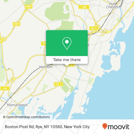 Mapa de Boston Post Rd, Rye, NY 10580