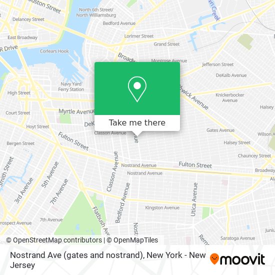 Nostrand Ave (gates and nostrand) map