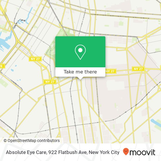 Mapa de Absolute Eye Care, 922 Flatbush Ave