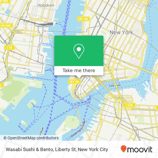 Mapa de Wasabi Sushi & Bento, Liberty St