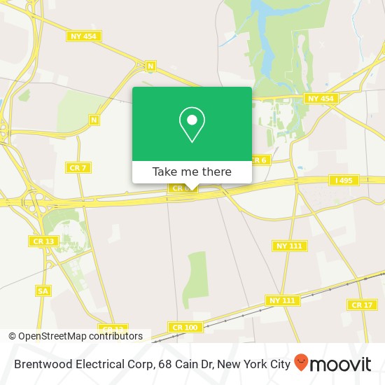 Mapa de Brentwood Electrical Corp, 68 Cain Dr