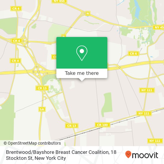 Mapa de Brentwood / Bayshore Breast Cancer Coalition, 18 Stockton St