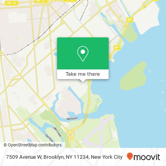 Mapa de 7509 Avenue W, Brooklyn, NY 11234