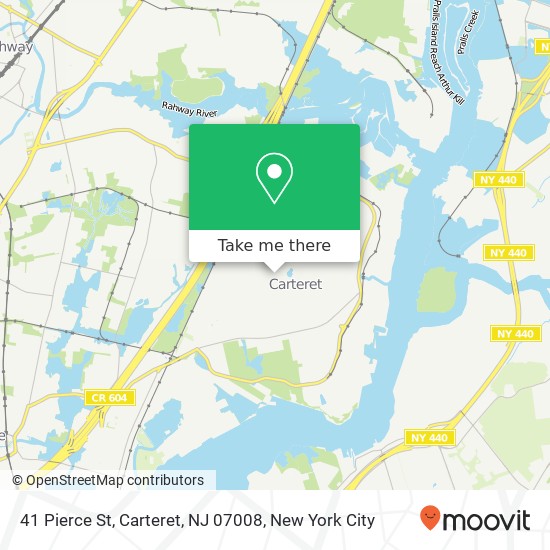 Mapa de 41 Pierce St, Carteret, NJ 07008