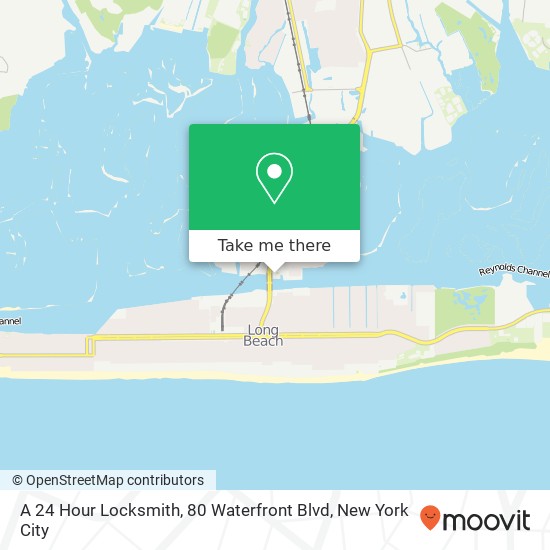 A 24 Hour Locksmith, 80 Waterfront Blvd map