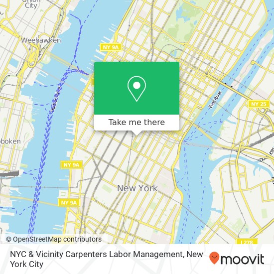 NYC & Vicinity Carpenters Labor Management map