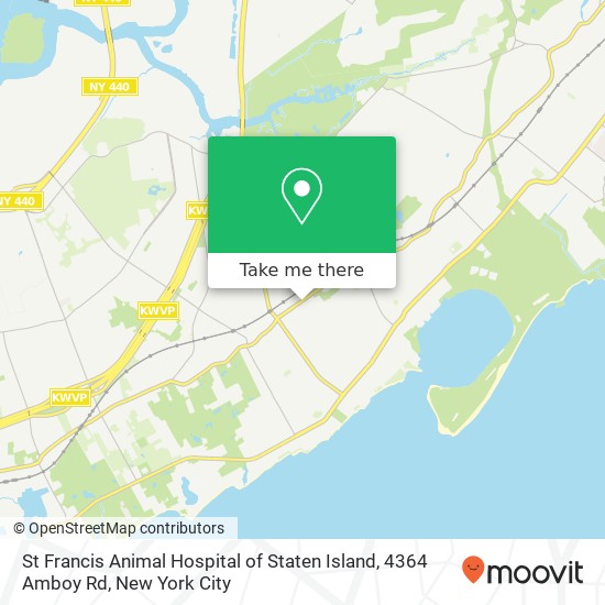 Mapa de St Francis Animal Hospital of Staten Island, 4364 Amboy Rd