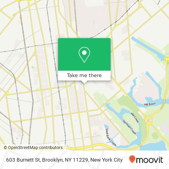 Mapa de 603 Burnett St, Brooklyn, NY 11229