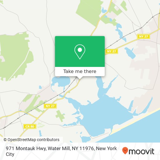 Mapa de 971 Montauk Hwy, Water Mill, NY 11976