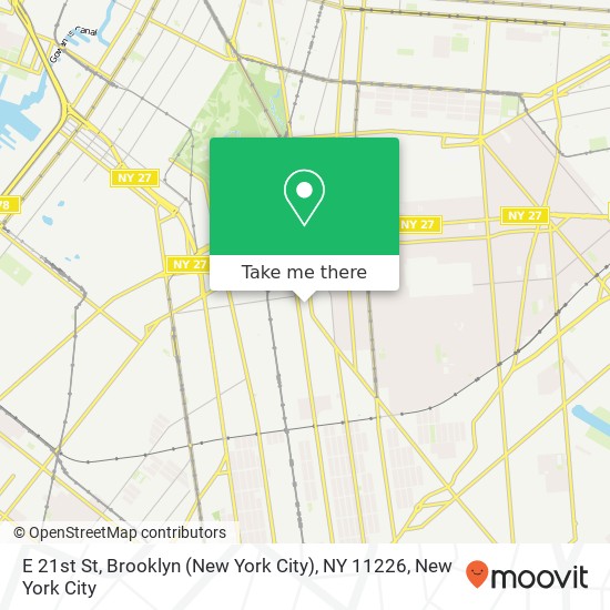 Mapa de E 21st St, Brooklyn (New York City), NY 11226