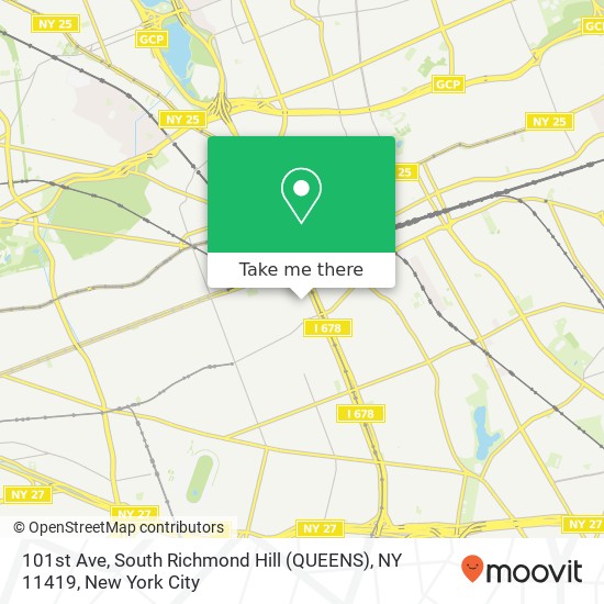 Mapa de 101st Ave, South Richmond Hill (QUEENS), NY 11419