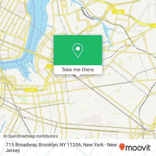 Mapa de 715 Broadway, Brooklyn, NY 11206