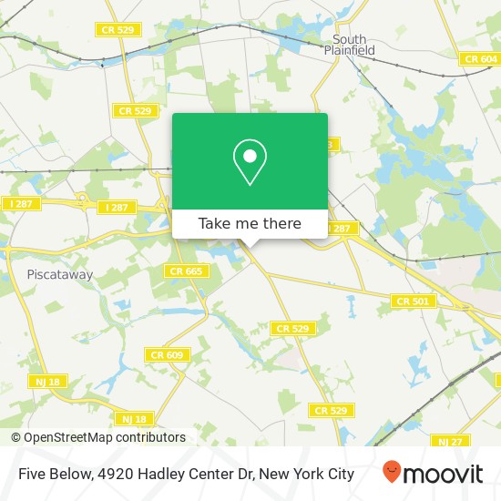 Mapa de Five Below, 4920 Hadley Center Dr