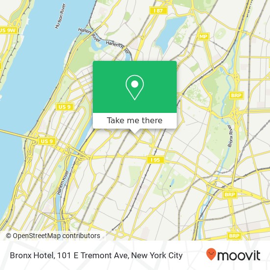 Bronx Hotel, 101 E Tremont Ave map