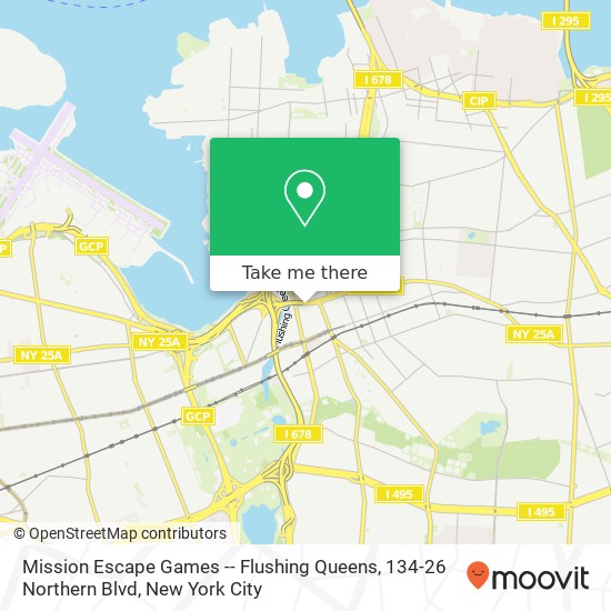 Mapa de Mission Escape Games -- Flushing Queens, 134-26 Northern Blvd