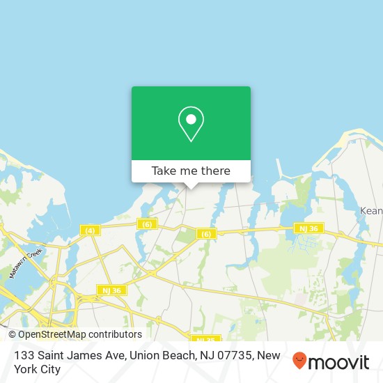 133 Saint James Ave, Union Beach, NJ 07735 map