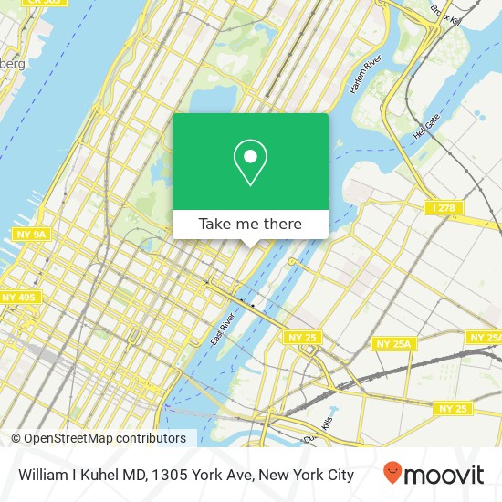 Mapa de William I Kuhel MD, 1305 York Ave
