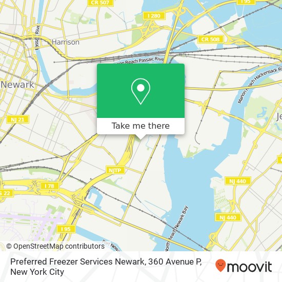 Mapa de Preferred Freezer Services Newark, 360 Avenue P