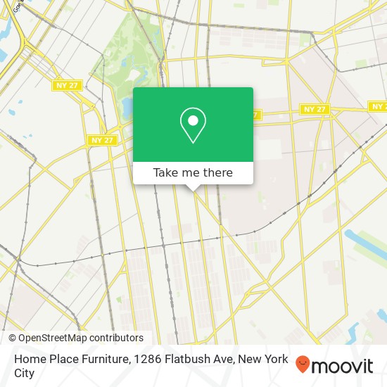 Mapa de Home Place Furniture, 1286 Flatbush Ave