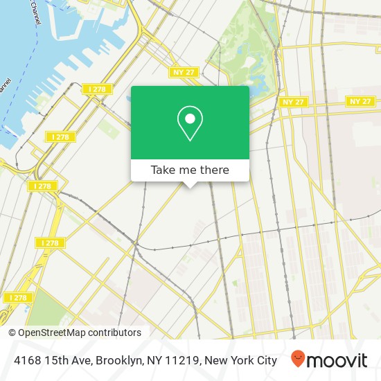 4168 15th Ave, Brooklyn, NY 11219 map