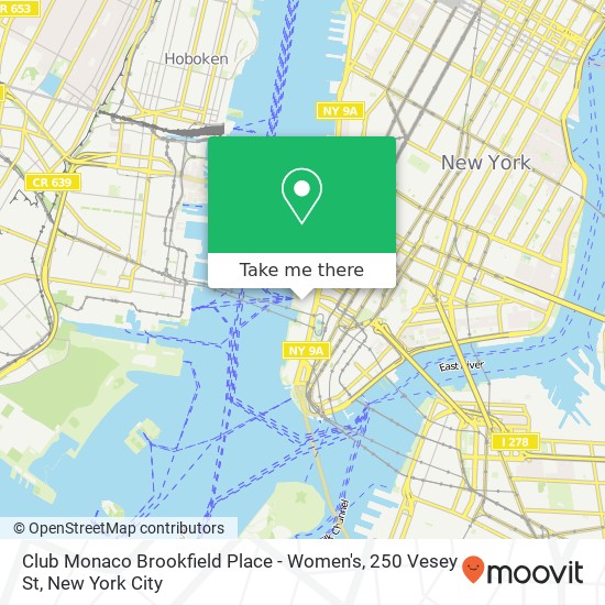 Club Monaco Brookfield Place - Women's, 250 Vesey St map