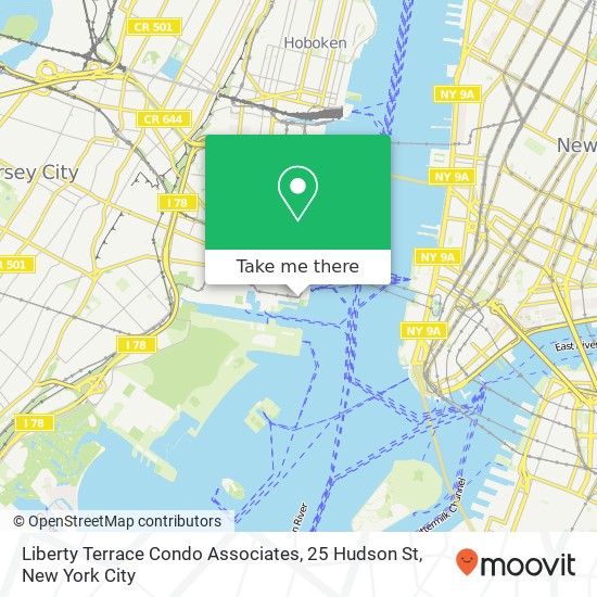 Mapa de Liberty Terrace Condo Associates, 25 Hudson St