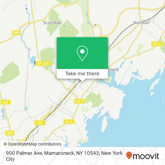 Mapa de 900 Palmer Ave, Mamaroneck, NY 10543