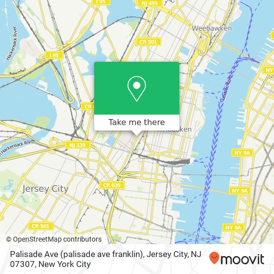 Palisade Ave (palisade ave franklin), Jersey City, NJ 07307 map