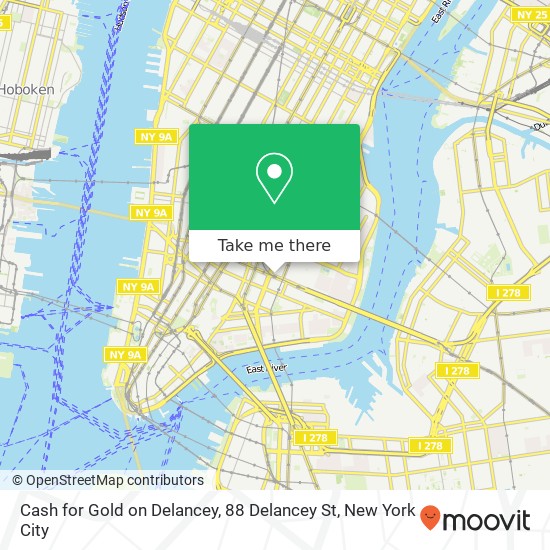 Mapa de Cash for Gold on Delancey, 88 Delancey St