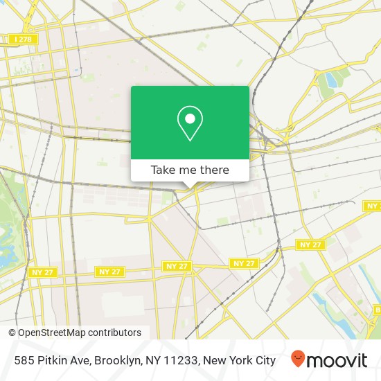 Mapa de 585 Pitkin Ave, Brooklyn, NY 11233