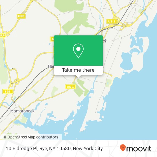Mapa de 10 Eldredge Pl, Rye, NY 10580