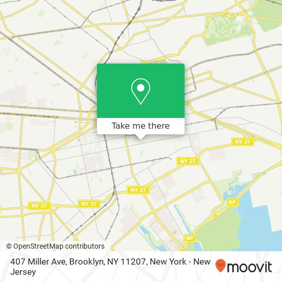 Mapa de 407 Miller Ave, Brooklyn, NY 11207