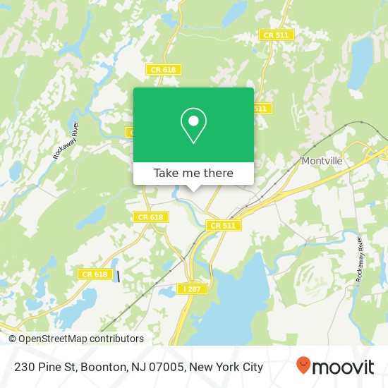 Mapa de 230 Pine St, Boonton, NJ 07005