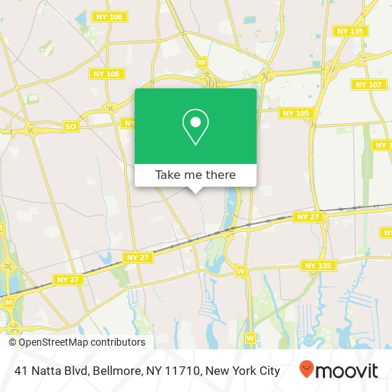 Mapa de 41 Natta Blvd, Bellmore, NY 11710