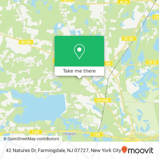 Mapa de 42 Natures Dr, Farmingdale, NJ 07727