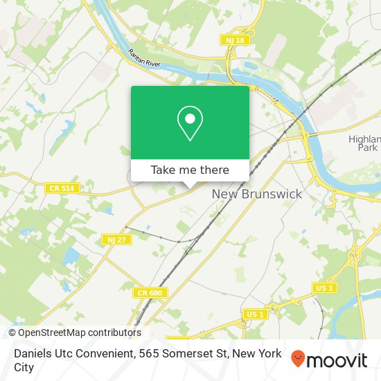 Mapa de Daniels Utc Convenient, 565 Somerset St