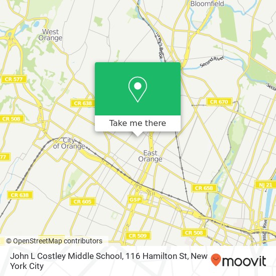 Mapa de John L Costley Middle School, 116 Hamilton St