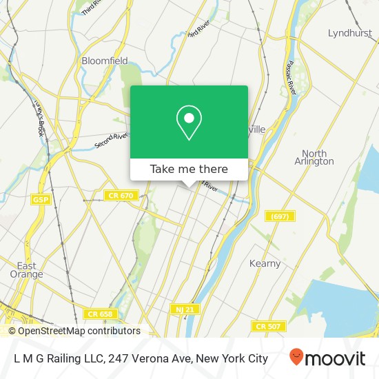 L M G Railing LLC, 247 Verona Ave map