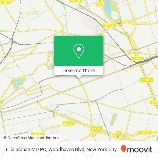 Mapa de Lilia Idanan MD PC, Woodhaven Blvd