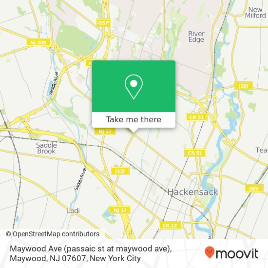 Mapa de Maywood Ave (passaic st at maywood ave), Maywood, NJ 07607
