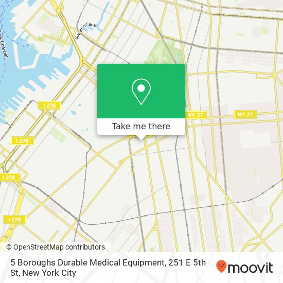 5 Boroughs Durable Medical Equipment, 251 E 5th St map