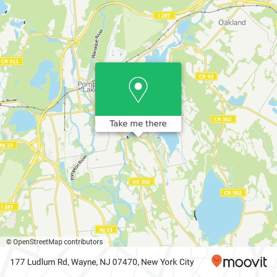 Mapa de 177 Ludlum Rd, Wayne, NJ 07470