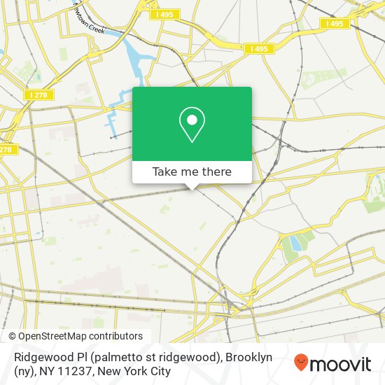 Mapa de Ridgewood Pl (palmetto st ridgewood), Brooklyn (ny), NY 11237
