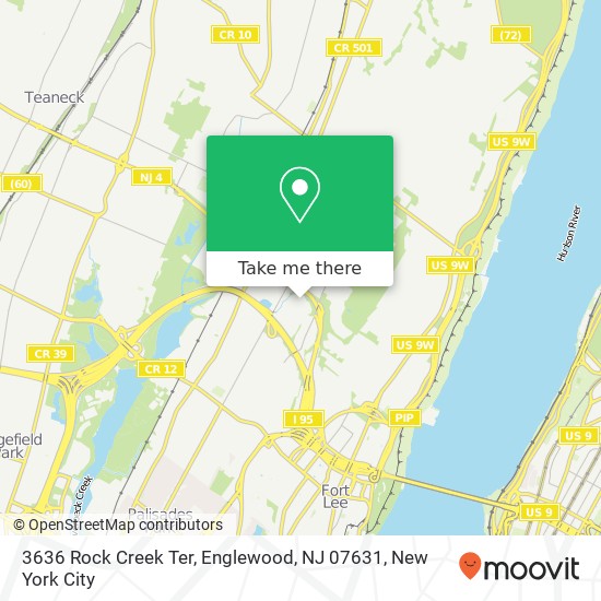 Mapa de 3636 Rock Creek Ter, Englewood, NJ 07631