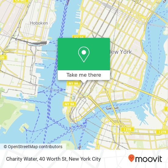 Mapa de Charity Water, 40 Worth St