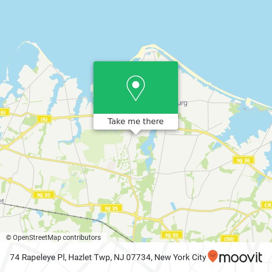 Mapa de 74 Rapeleye Pl, Hazlet Twp, NJ 07734